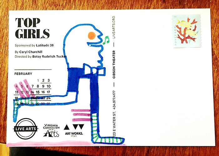 Postcard drawing sent to send cheer