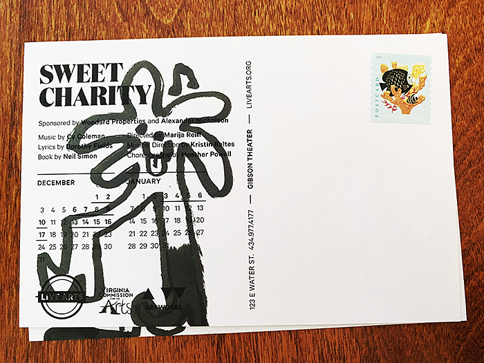 Postcard drawing sent to send cheer