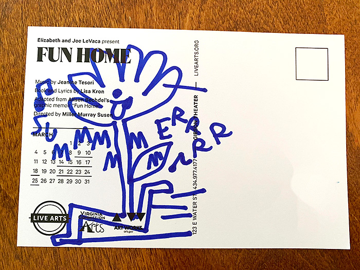 Postcard drawing sent to send cheer