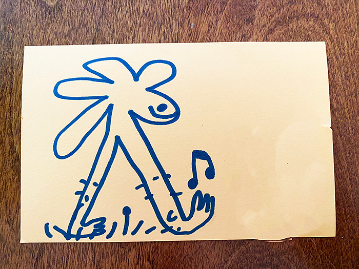 Postcard drawing sent to send cheer