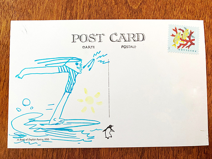 Postcard drawing sent to send cheer