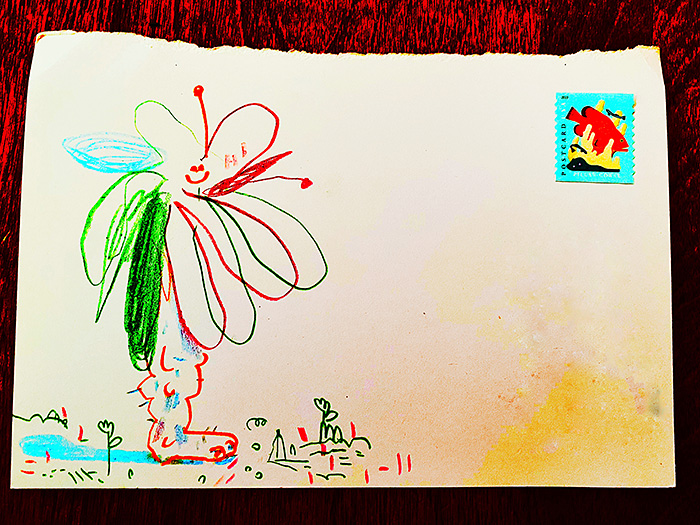 Postcard drawing sent to send cheer