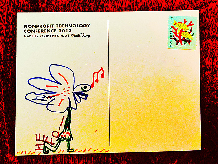 Postcard drawing sent to send cheer