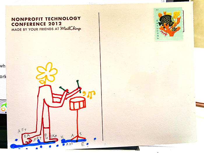 Postcard drawing sent to send cheer
