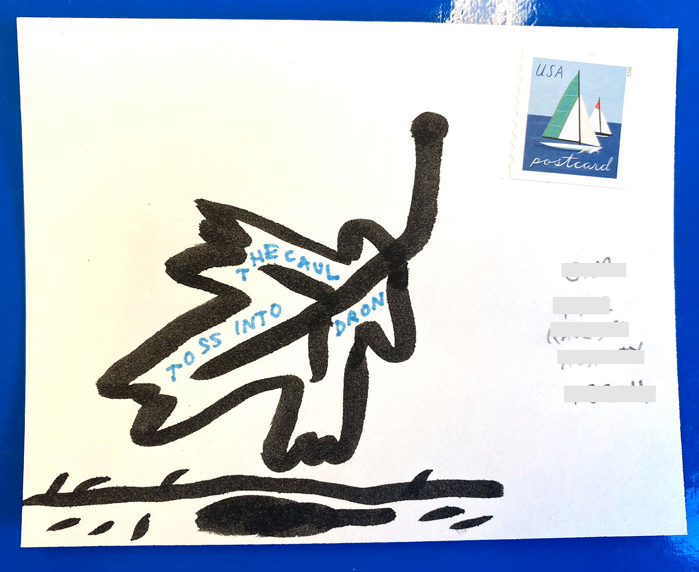 Postcard drawing sent to send cheer