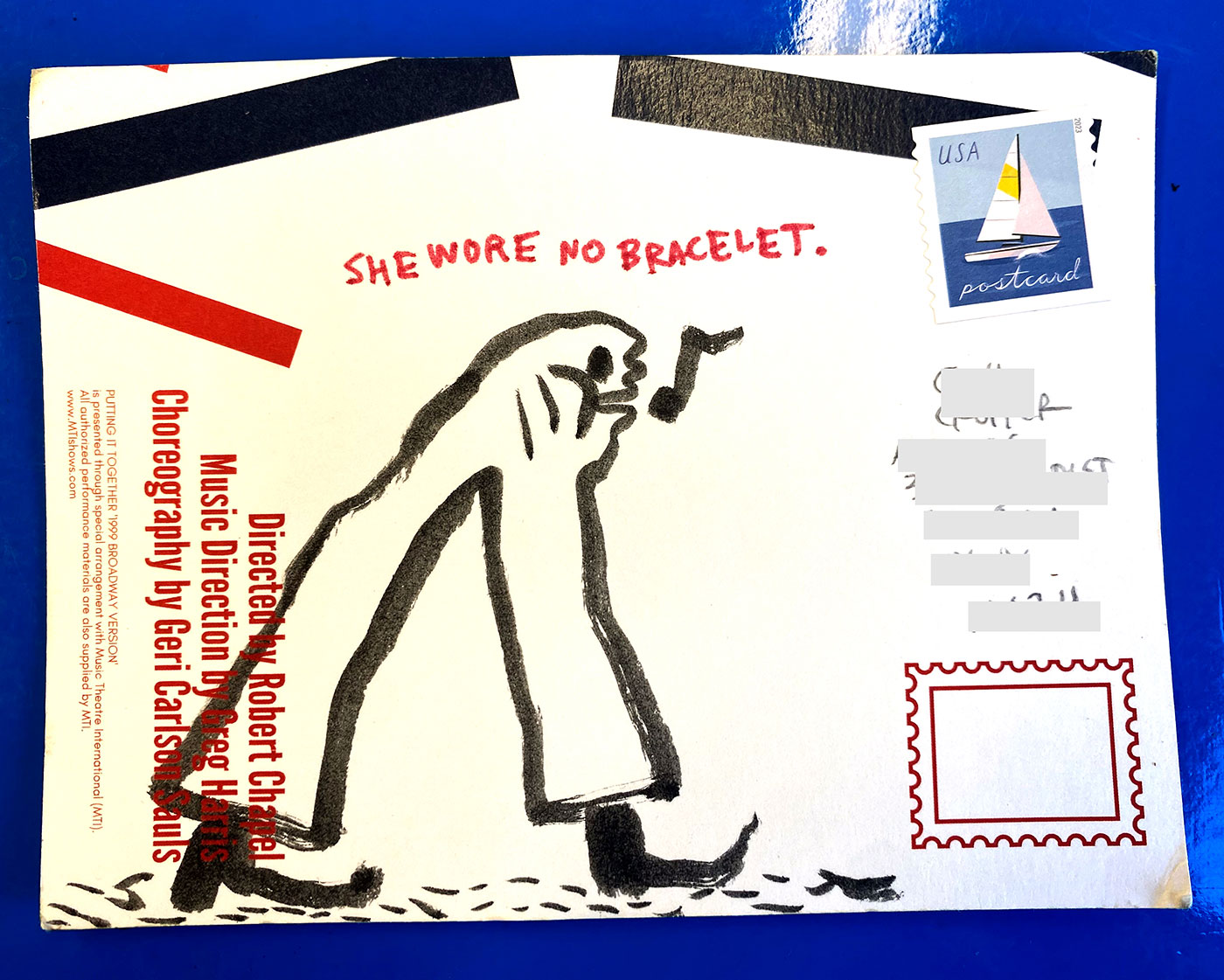 Postcard drawing sent to send cheer