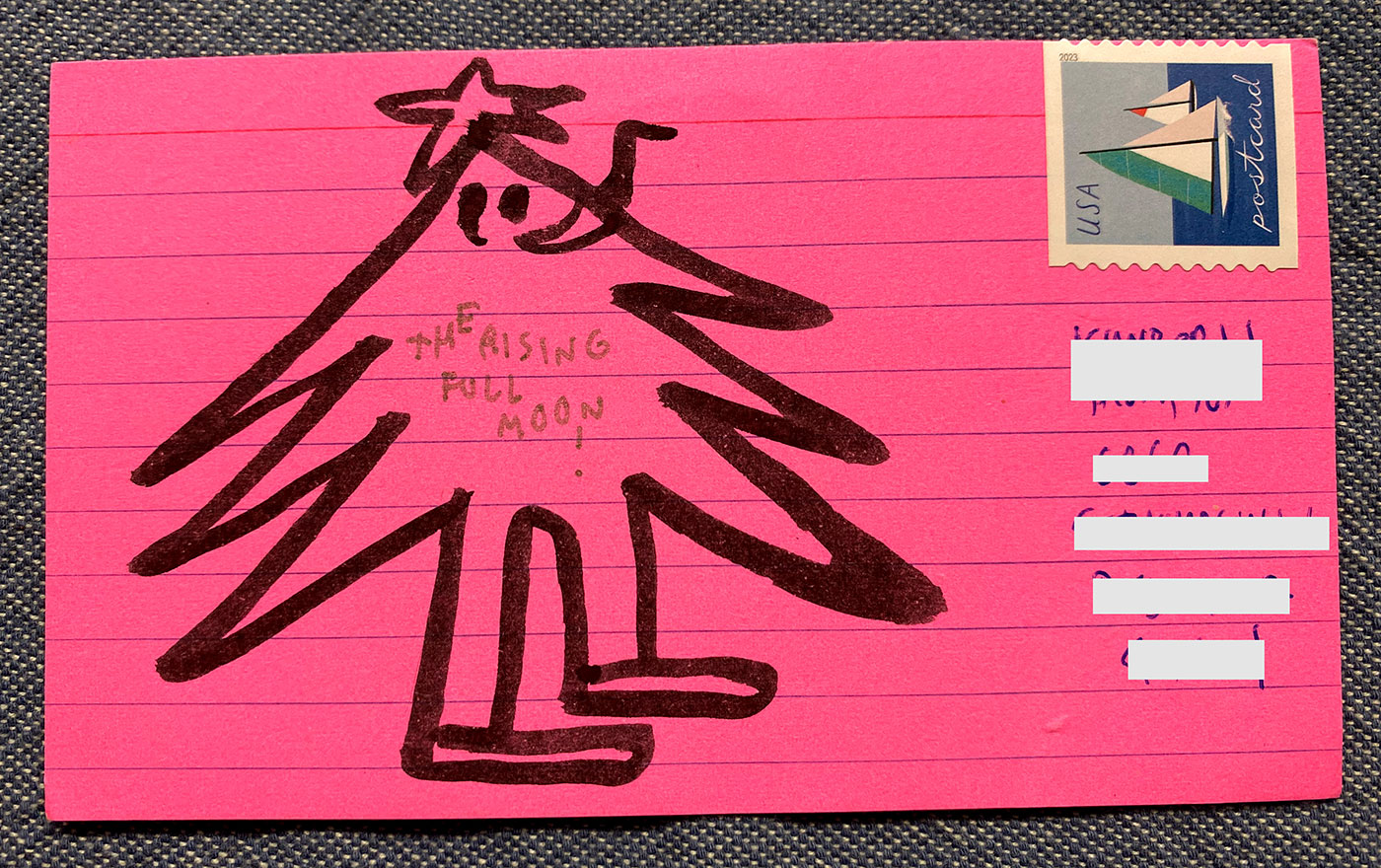 Postcard drawing sent to send cheer