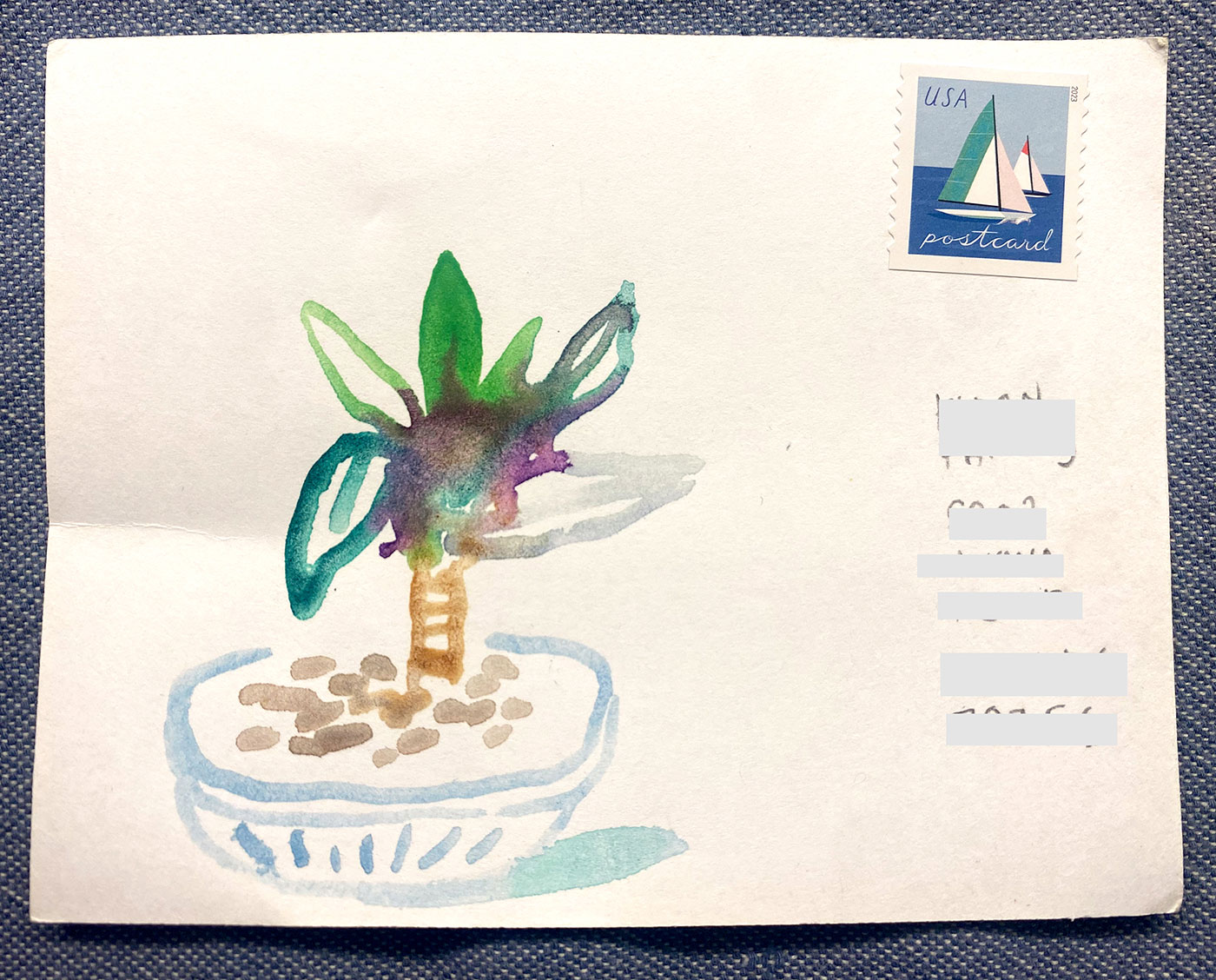Postcard drawing sent to send cheer