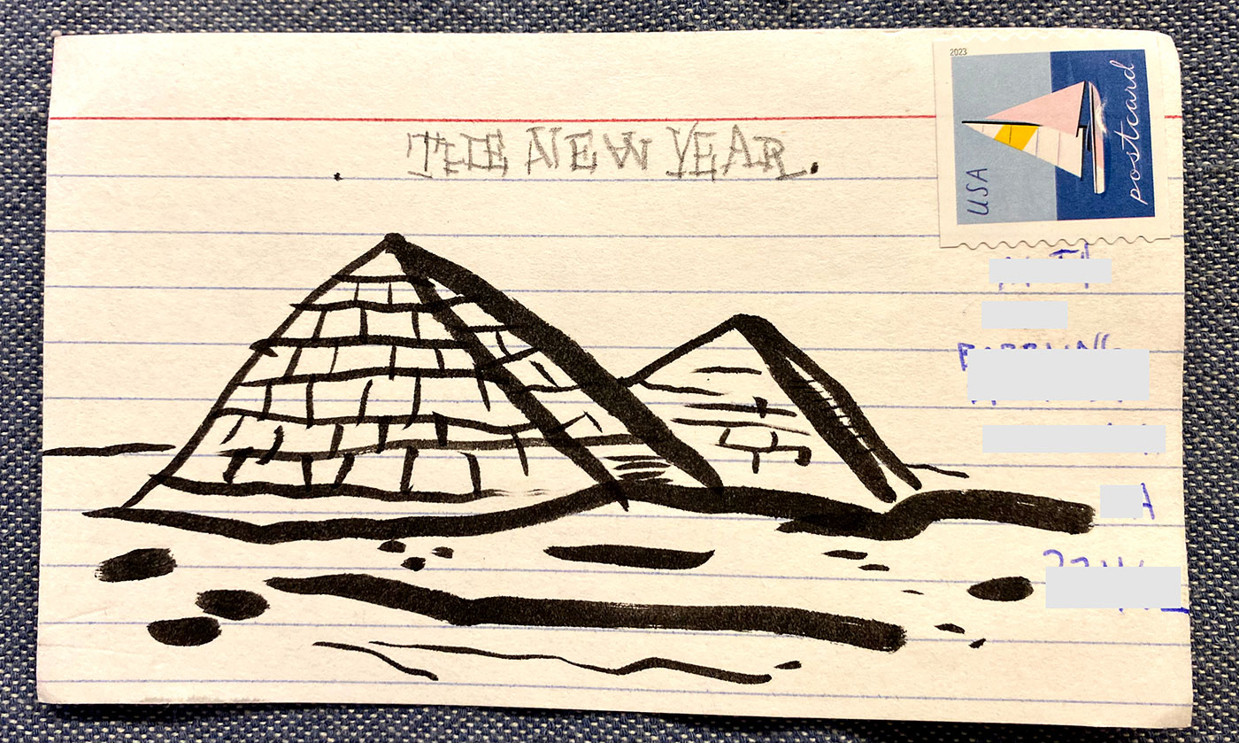 Postcard drawing sent to send cheer