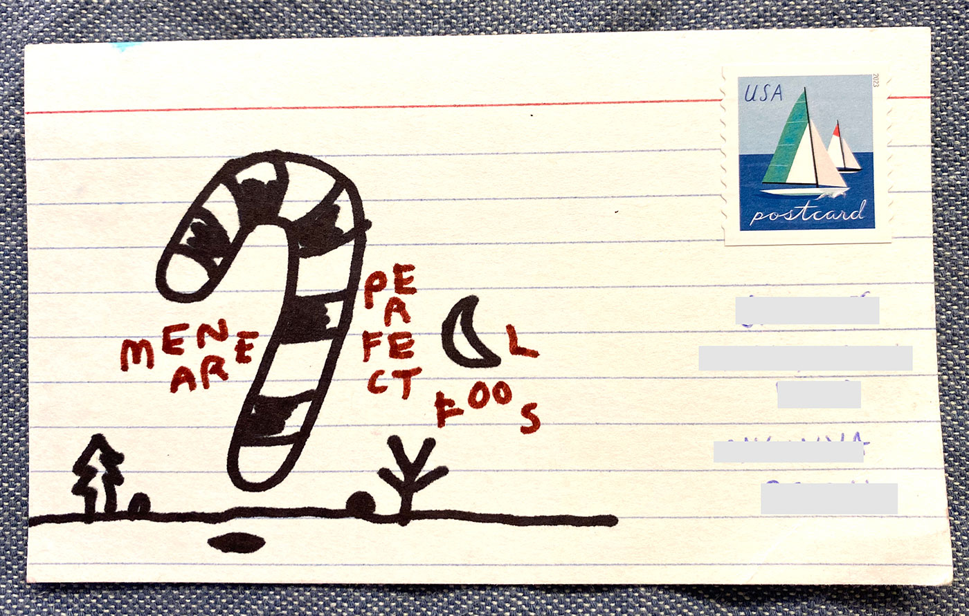 Postcard drawing sent to send cheer