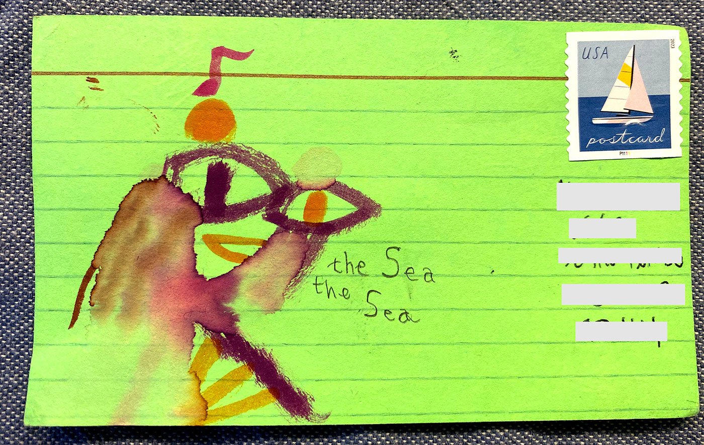 Postcard drawing sent to send cheer