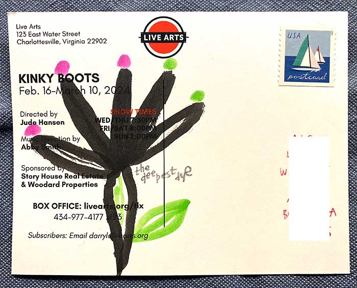Postcard drawing sent to send cheer