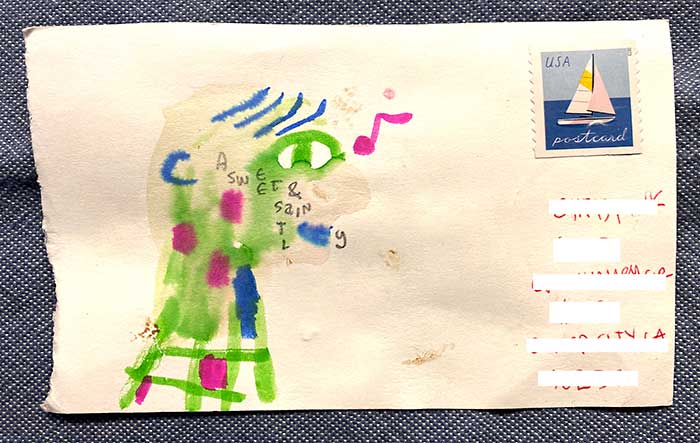 Postcard drawing sent to send cheer