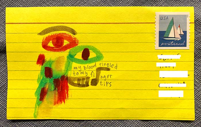 Postcard drawing sent to send cheer
