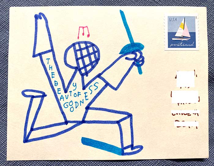 Postcard drawing sent to send cheer