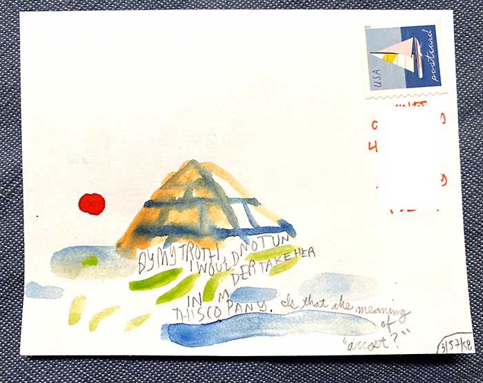 Postcard drawing sent to send cheer