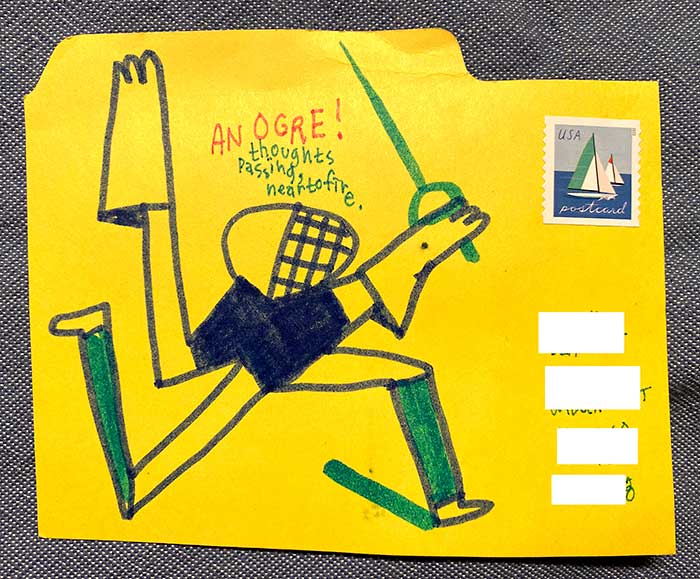 Postcard drawing sent to send cheer
