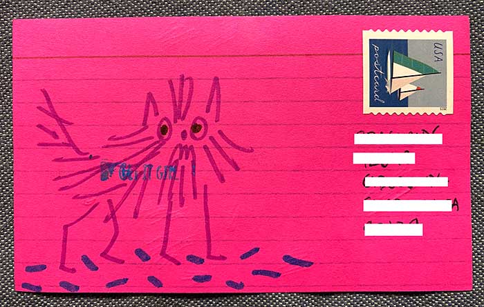 Postcard drawing sent to send cheer