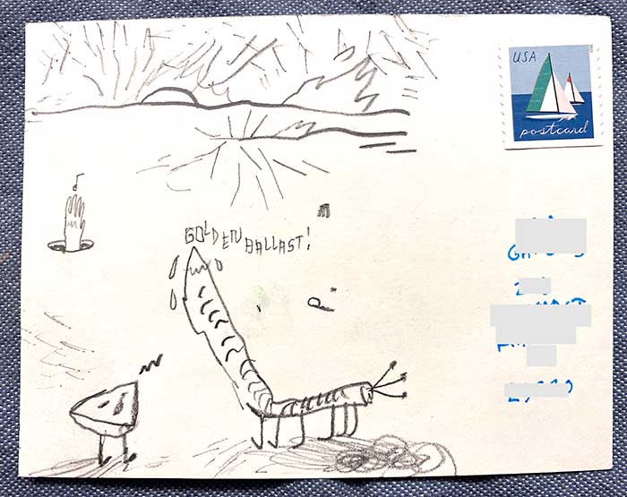 Postcard drawing sent to send cheer