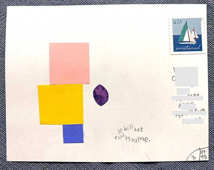 Postcard drawing sent to send cheer
