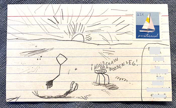 Postcard drawing sent to send cheer