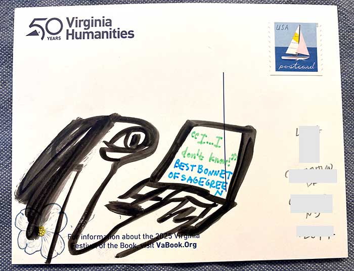 Postcard drawing sent to send cheer