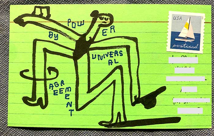 Postcard drawing sent to send cheer