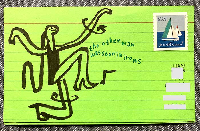 Postcard drawing sent to send cheer