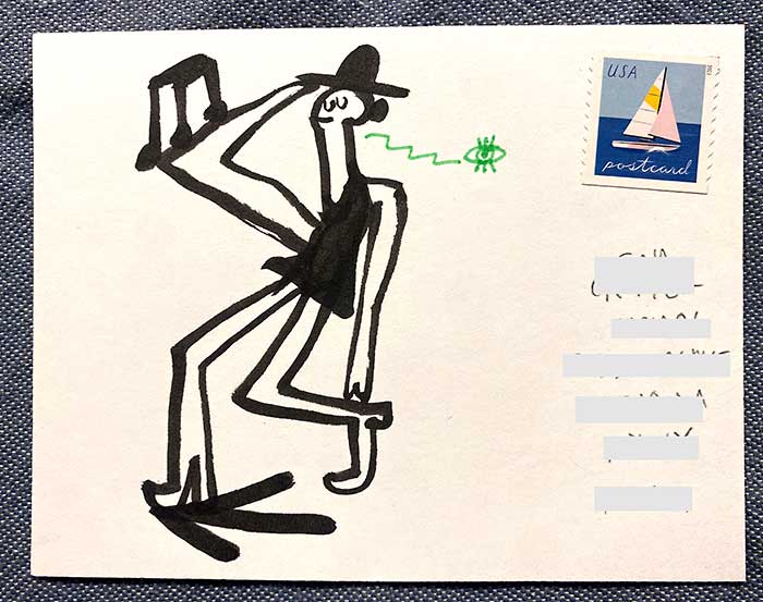 Postcard drawing sent to send cheer