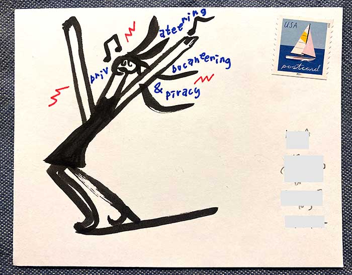 Postcard drawing sent to send cheer