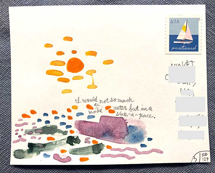 Postcard drawing sent to send cheer