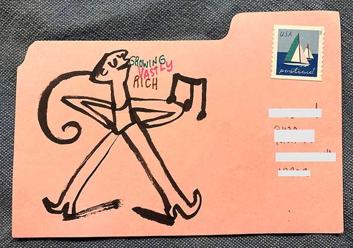 Postcard drawing sent to send cheer
