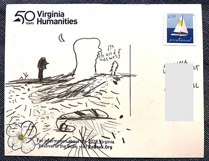 Postcard drawing sent to send cheer