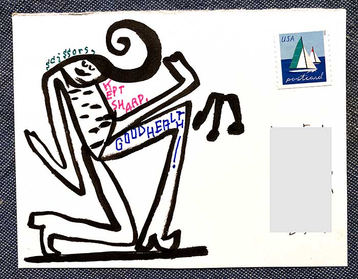 Postcard drawing sent to send cheer