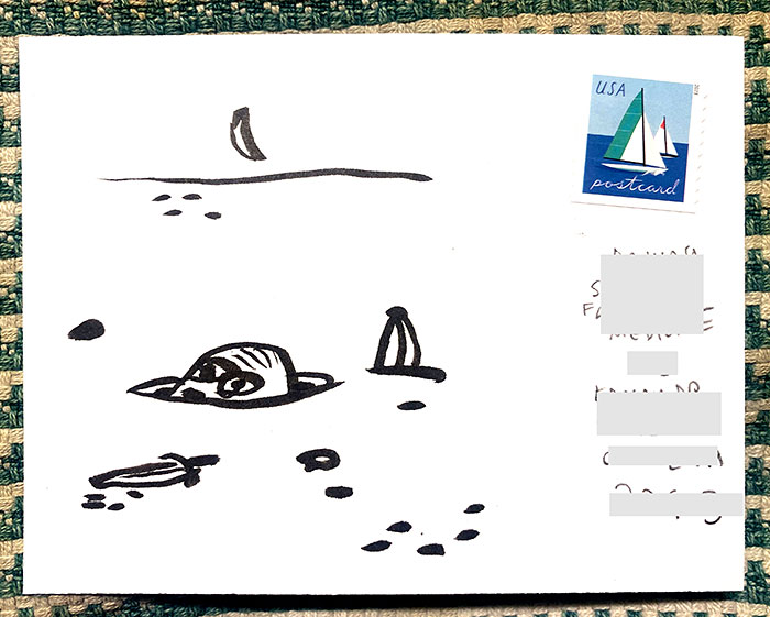 Postcard drawing sent to send cheer