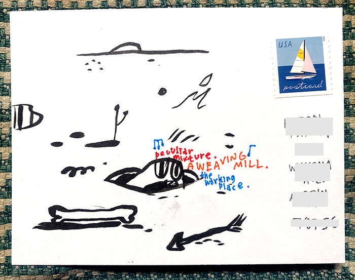 Postcard drawing sent to send cheer