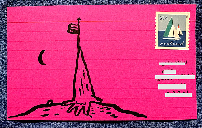 Postcard drawing sent to send cheer
