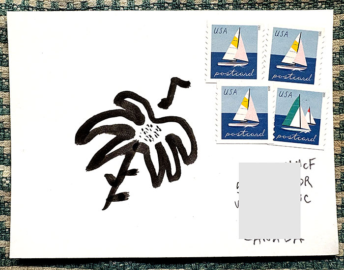 Postcard drawing sent to send cheer