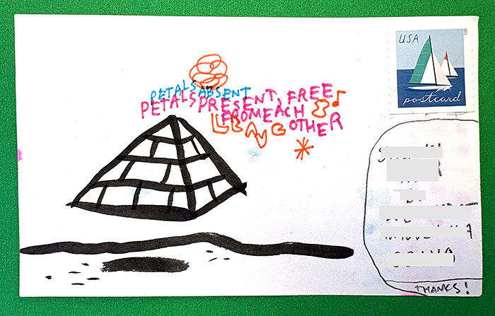 Postcard drawing sent to send cheer