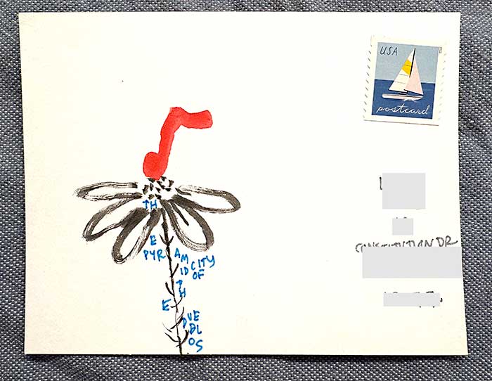 Postcard drawing sent to send cheer