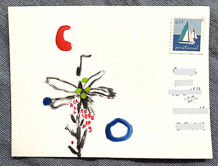 Postcard drawing sent to send cheer