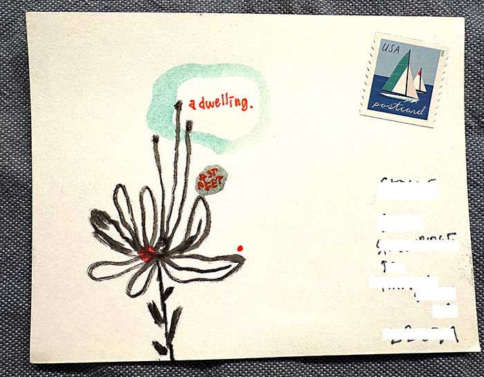 Postcard drawing sent to send cheer