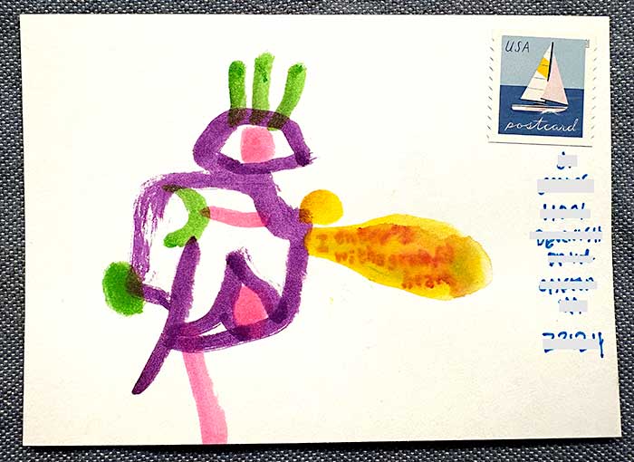 Postcard drawing sent to send cheer