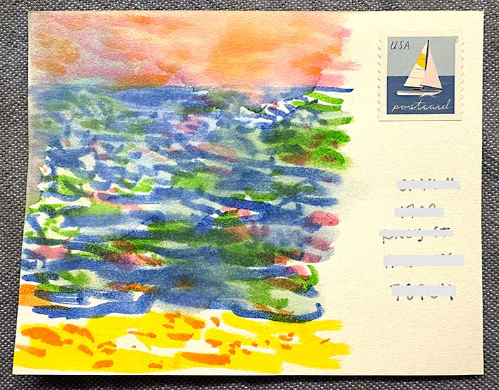 Postcard drawing sent to send cheer