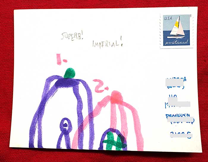 Postcard drawing sent to send cheer
