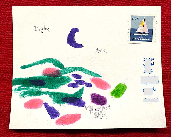 Postcard drawing sent to send cheer