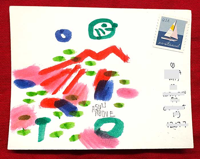 Postcard drawing sent to send cheer
