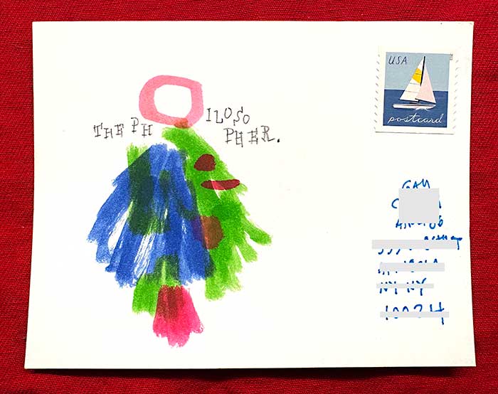 Postcard drawing sent to send cheer