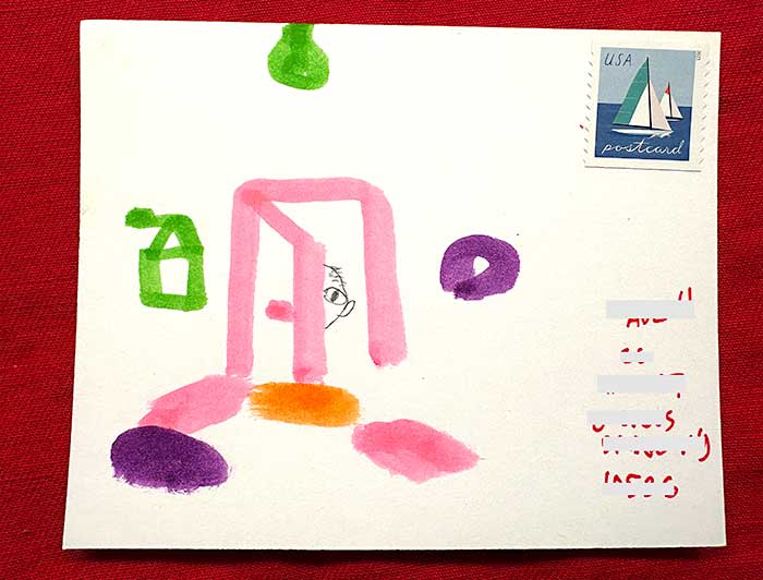 Postcard drawing sent to send cheer