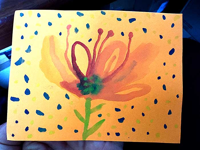 Postcard drawing sent to send cheer